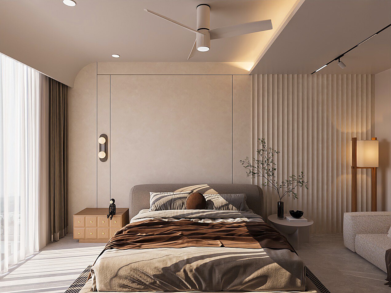 Master bedroom interior design execution by The Dream Casa Indore